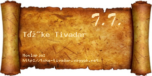 Tőke Tivadar névjegykártya